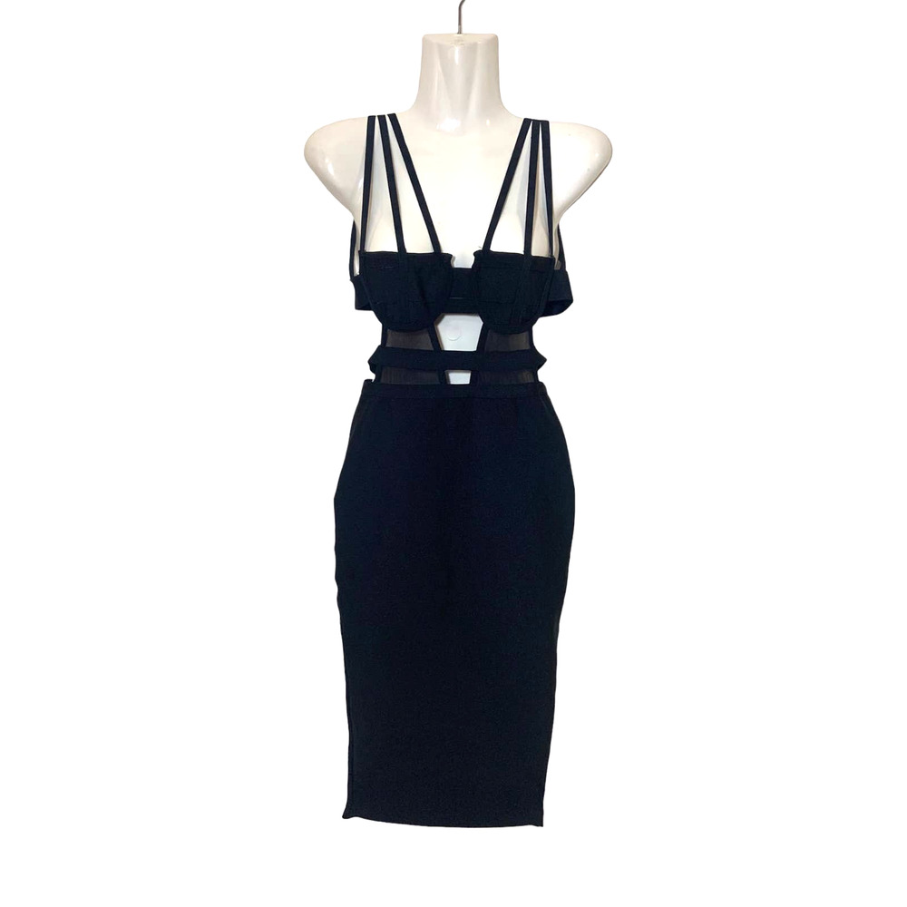 Women's Fashion Nova Strappy Party Dress Black Size S